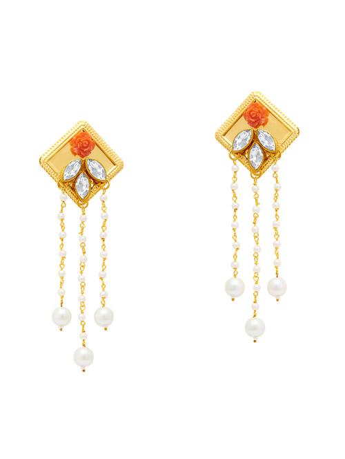 orange brass chandellier earring - 16964403 - Very Small Image - 1