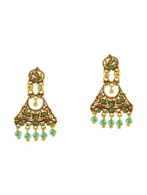 green brass chandellier earring - 16964424 - Very Small Image - 1