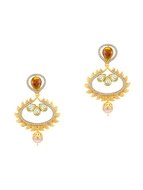 multi colored brass chandellier earring - 16964429 - Very Small Image - 1