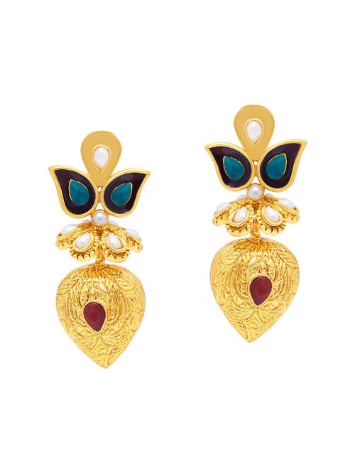 multi colored brass chandellier earring - 16964436 - Very Small Image - 1