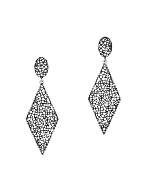 silver brass drop earring - 16964482 - Very Small Image - 1