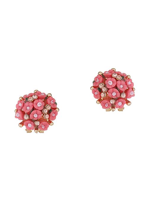 pink brass studs earring - 16964599 - Very Small Image - 1