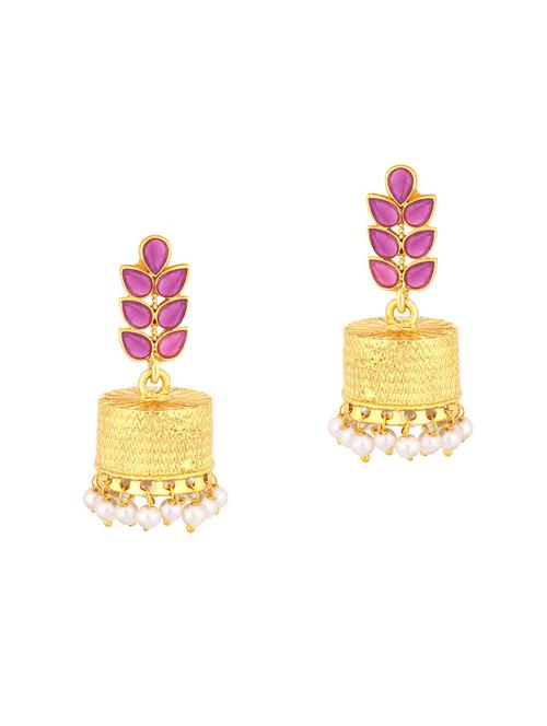 purple brass jhumka earring - 16964631 - Very Small Image - 1