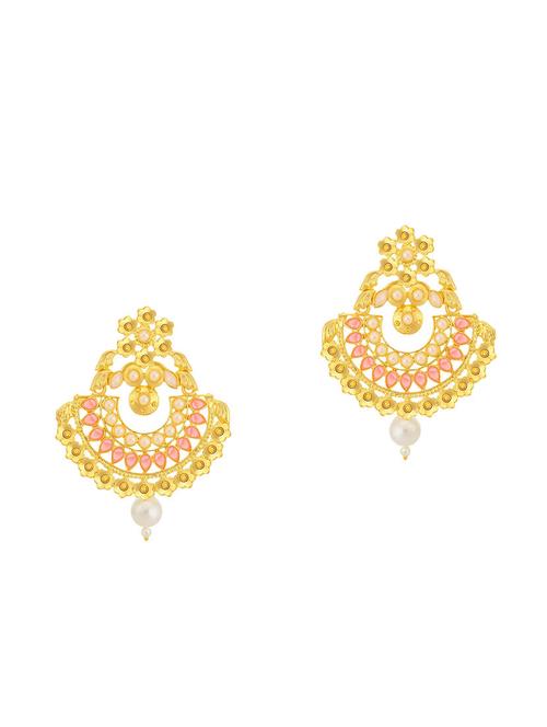 pink brass chandballi earring - 16964654 - Very Small Image - 1