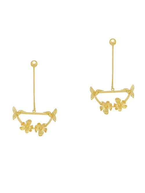 gold brass drop earring - 16964674 - Very Small Image - 1