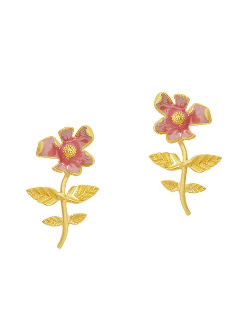 pink brass studs earring - 16964675 - Very Small Image - 1
