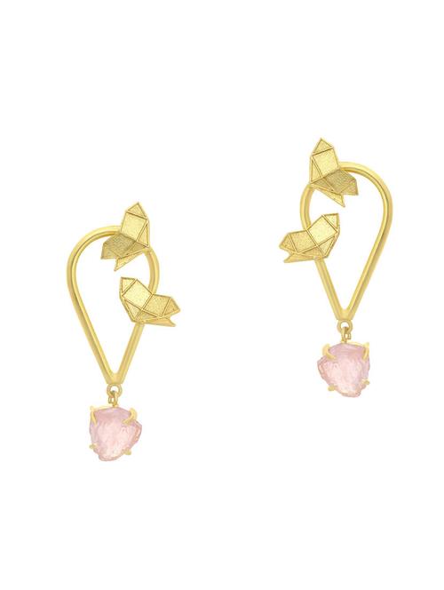 gold brass drop earring - 16964684 - Very Small Image - 1