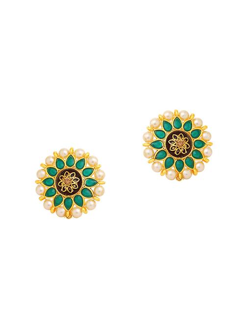 green brass studs earring - 16964704 - Very Small Image - 1