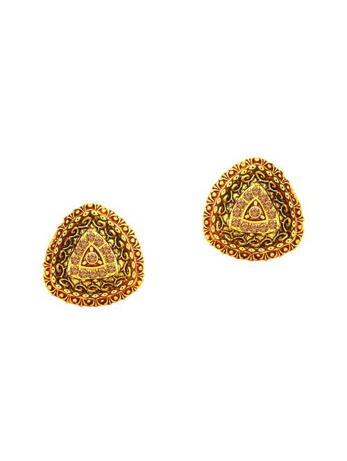 gold brass studs earring - 16964715 - Very Small Image - 1