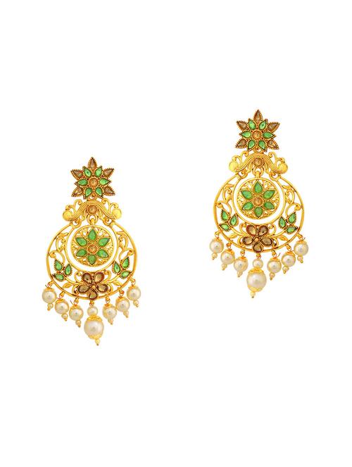 multi colored brass chandellier earring - 16964725 - Very Small Image - 1