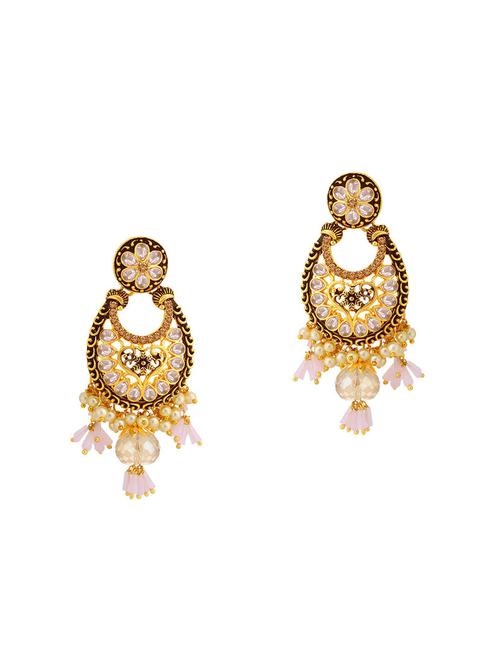 gold brass chandellier earring - 16964776 - Very Small Image - 1