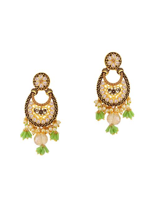 green brass chandellier earring - 16964778 - Very Small Image - 1