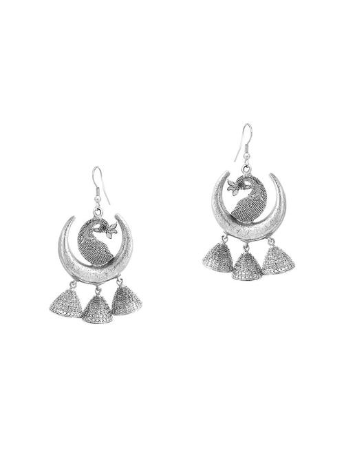 silver brass jhumka earring - 16964802 - Very Small Image - 1
