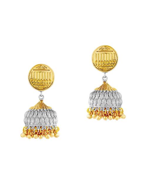 gold brass jhumka earring - 16964806 - Very Small Image - 1