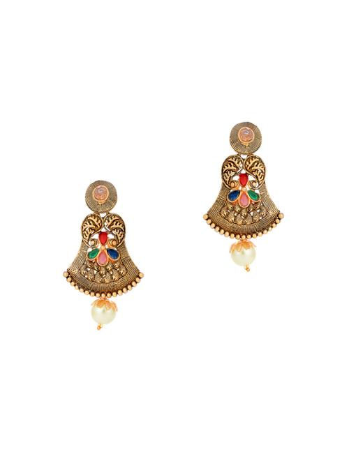 multi colored brass chandellier earring - 16964923 - Very Small Image - 1