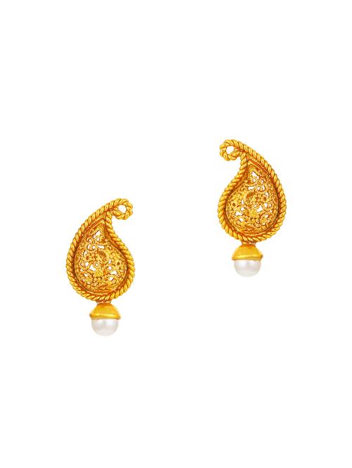gold brass drop earring - 16964930 - Very Small Image - 1