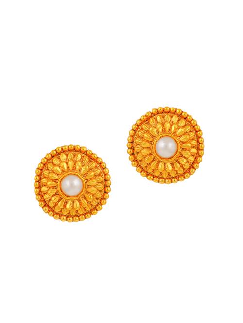 gold brass studs earring - 16964931 - Very Small Image - 1