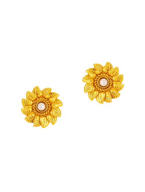 gold brass studs earring - 16964932 - Very Small Image - 1