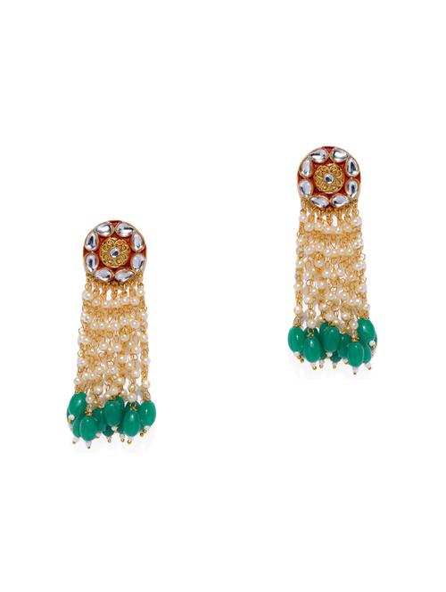 green brass drop earring - 16964994 - Very Small Image - 1