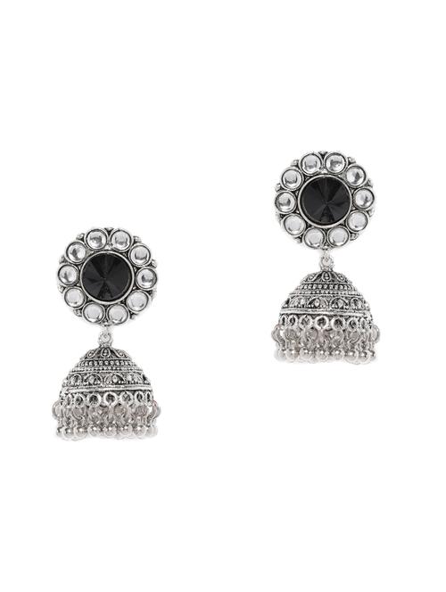 silver brass jhumka earring - 16965006 - Very Small Image - 1