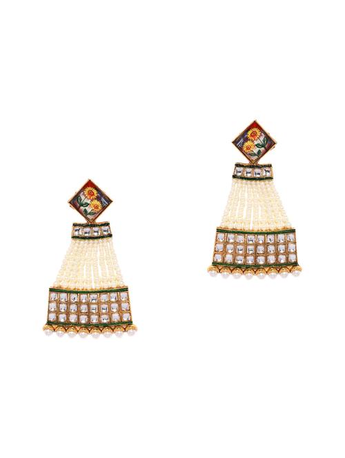 multi colored brass chandellier earring - 16965025 - Very Small Image - 1