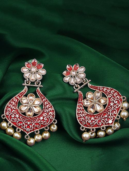 red brass chandellier earring - 16965037 - Very Small Image - 1