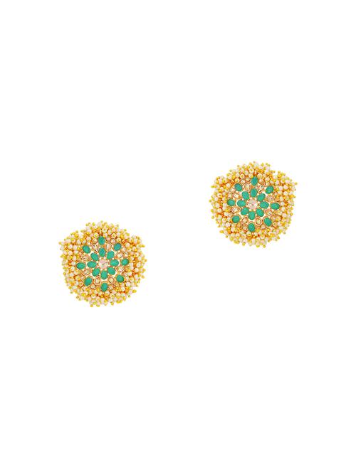 green brass studs earring - 16965070 - Very Small Image - 1