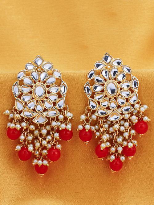 orange brass chandellier earring - 16965111 - Very Small Image - 1