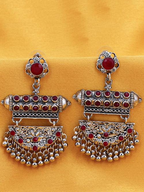 red brass drop earring - 16965125 - Very Small Image - 1