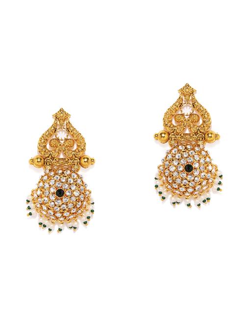 gold brass drop earring - 16965139 - Very Small Image - 1