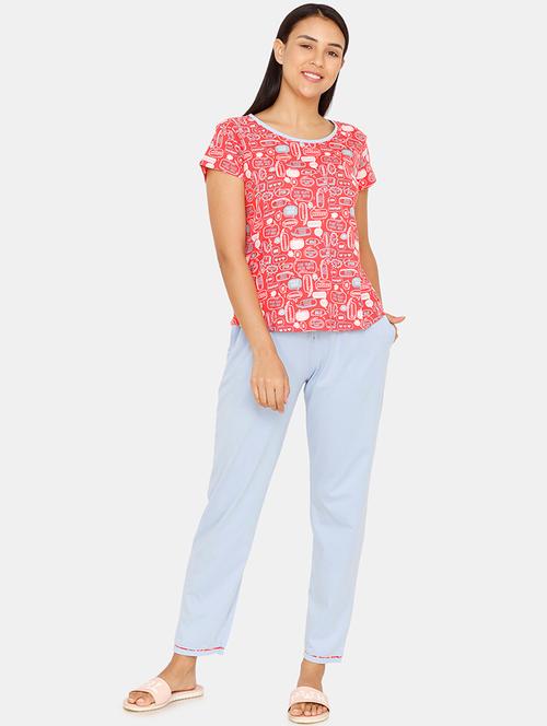 quirky print shirt with pajama set - 16965221 - Very Small Image - 1