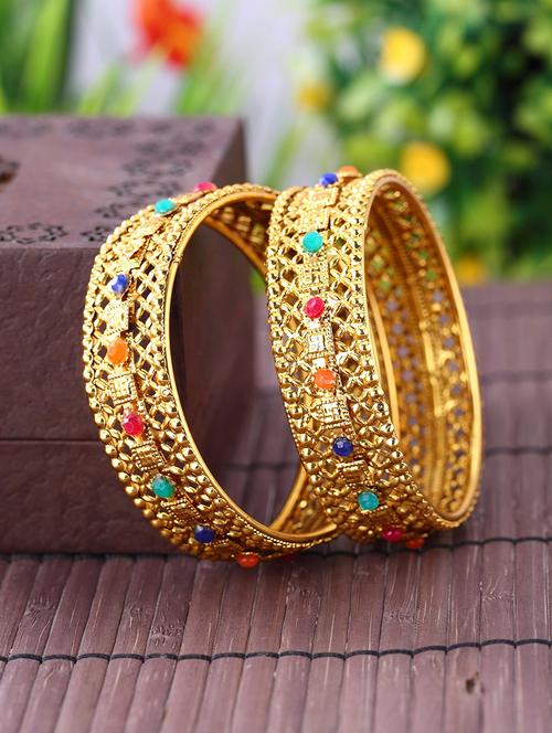 gold tone brass bangle - 16965504 - Very Small Image - 1