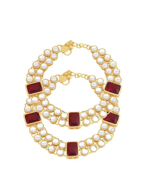 red gold tone brass payal - 16965619 - Very Small Image - 1