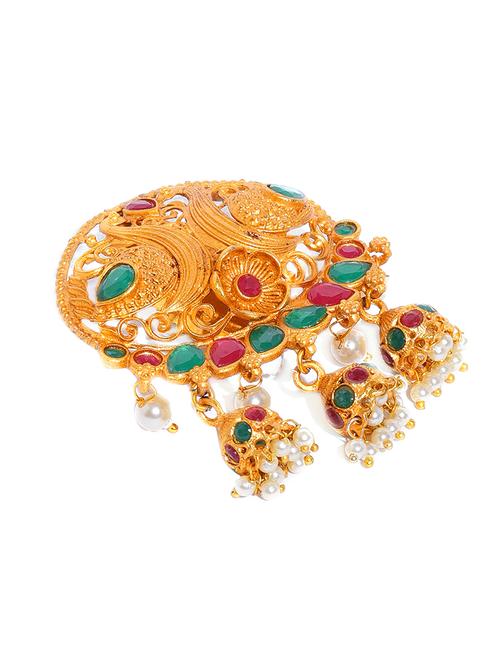 red brass saree pin body jewellery - 16965736 - Very Small Image - 1