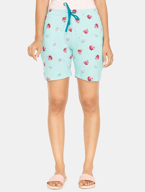 drawstring waist printed shorts - 16966043 - Very Small Image - 1