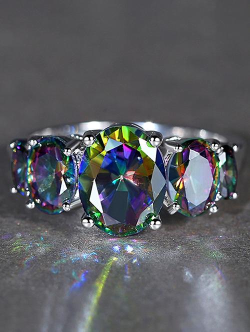 multi color silver brass hand ring - 16966842 - Very Small Image - 1