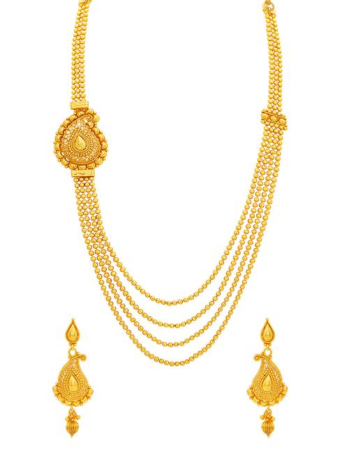 gold brass necklaces and earring - 16967166 - Very Small Image - 1