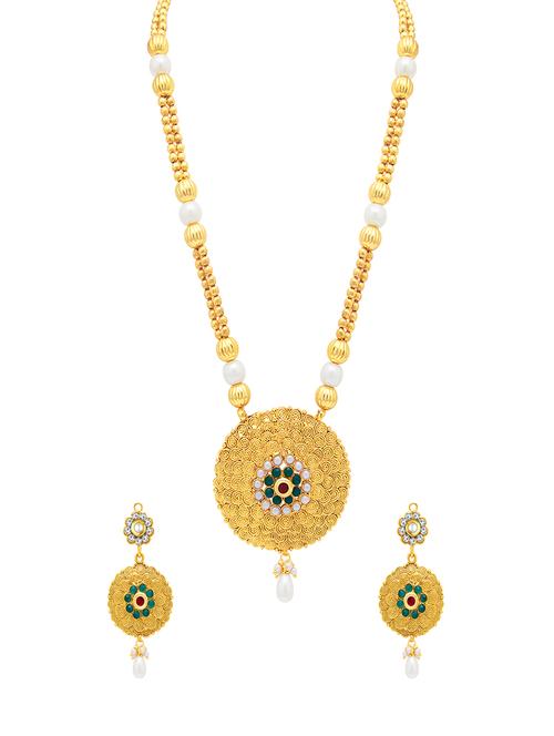 gold brass pendants and earring - 16967200 - Very Small Image - 1