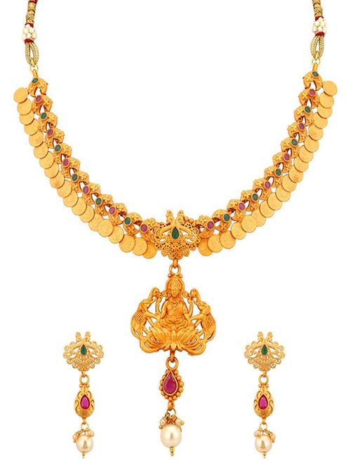 gold brass necklaces and earring - 16967227 - Very Small Image - 1