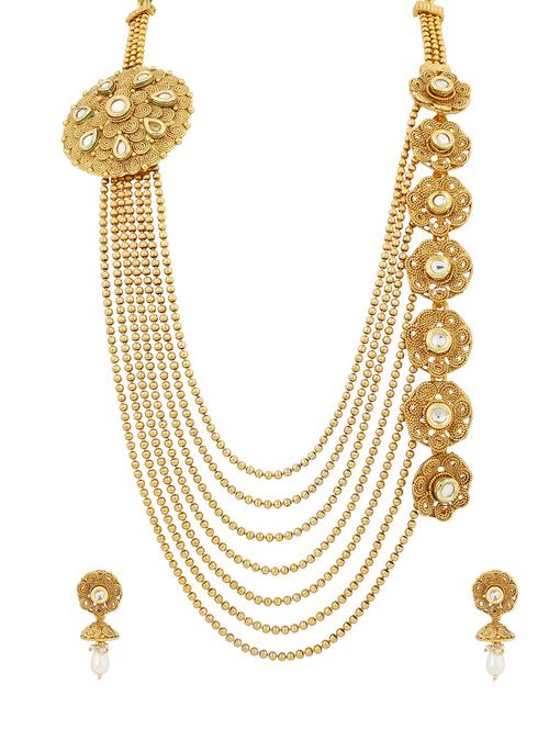 gold brass necklaces and earring - 16967229 - Very Small Image - 1