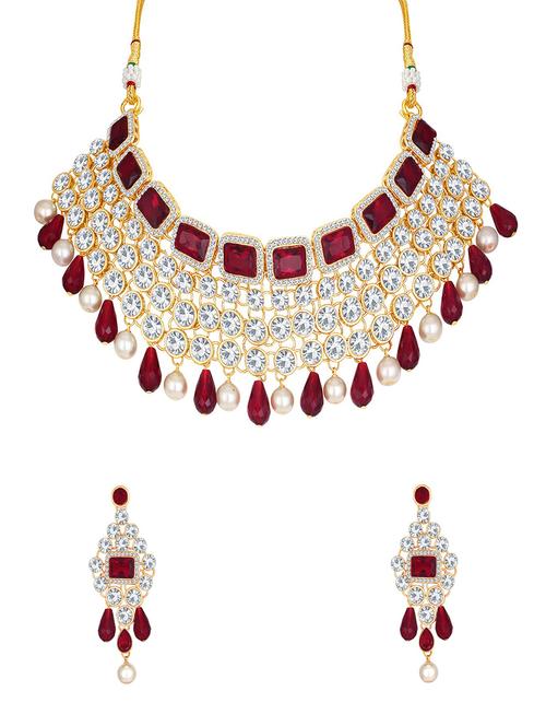 gold brass necklaces and earring - 16967237 - Very Small Image - 1