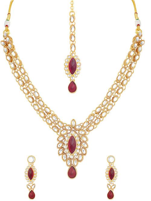 red gold brass necklaces and earring - 16967255 - Very Small Image - 1
