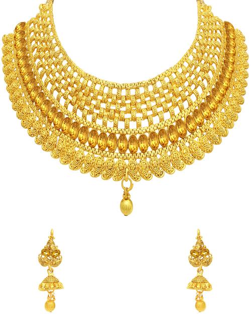 gold brass necklaces and earring - 16967296 - Very Small Image - 1