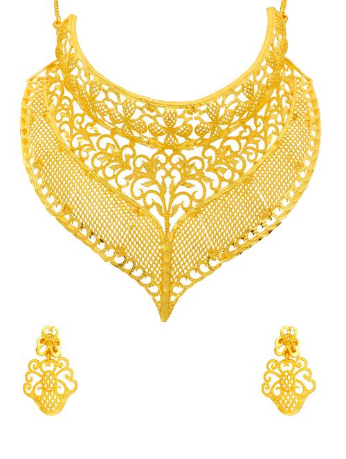 gold brass necklaces and earring - 16967301 - Very Small Image - 1