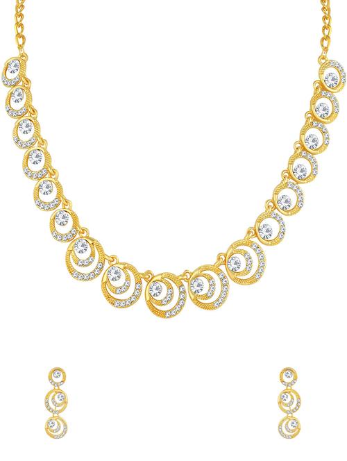 gold brass set & drop earrings - 16967365 - Very Small Image - 1
