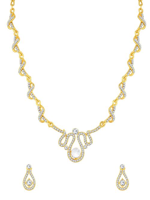 gold brass set & drop earrings - 16967369 - Very Small Image - 1