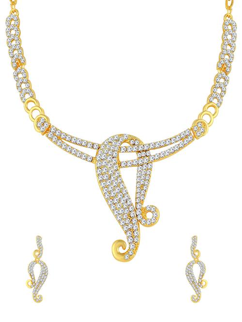 gold brass set & drop earrings - 16967371 - Very Small Image - 1