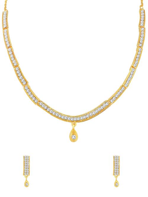gold brass set & drop earrings - 16967382 - Very Small Image - 1