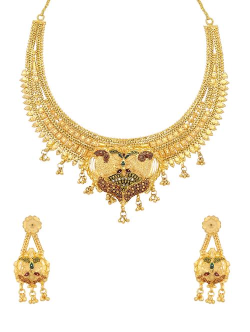 gold brass set & drop earrings - 16967426 - Very Small Image - 1