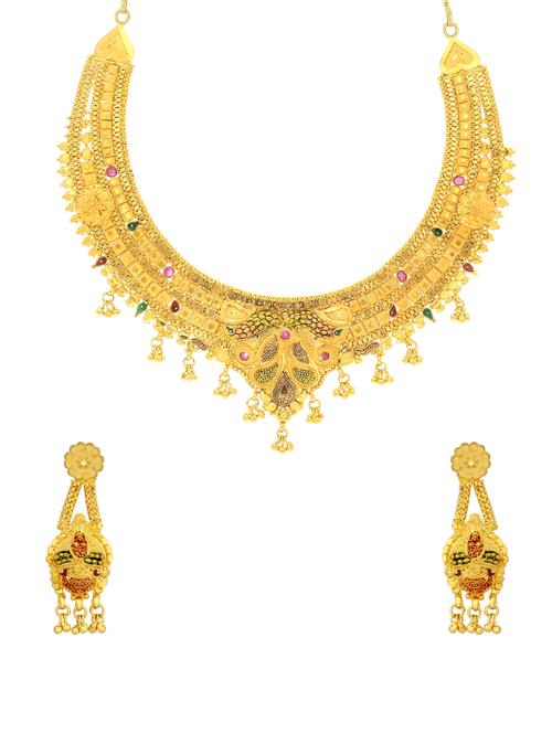 multi colored brass set & drop earrings - 16967427 - Very Small Image - 1